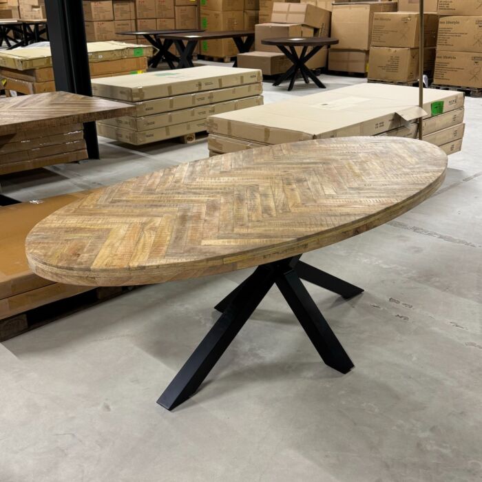 Visgraat Tafel Mango 220 x 105cm